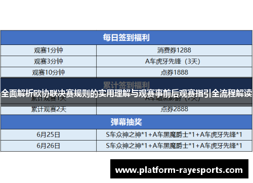 全面解析欧协联决赛规则的实用理解与观赛事前后观赛指引全流程解读